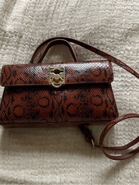 Cafune Stance Phyton Print Leather Crossbody